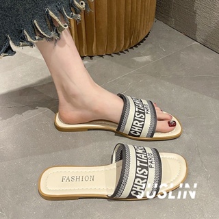 JUSLIN  รองเท้าแตะ รองเท้าแตะผู้หญิง ส้นแบน ใส่สบาย สไตล์เกาหลี รองเท้าแฟชั่น 2023 ใหม่ 071419 Stylish พิเศษ ทันสมัย Korean Style B20H1D5 37Z230910