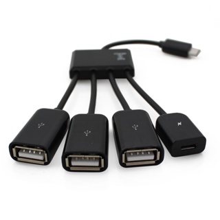 ฮับเชื่อมต่อสายชาร์จ MICRO USB OTG 4 พอร์ต MICRO USB OTG (OTG+3 พอร์ต HUB 2.0) สําหรับสมาร์ทโฟน แท็บเล็ต พีซี