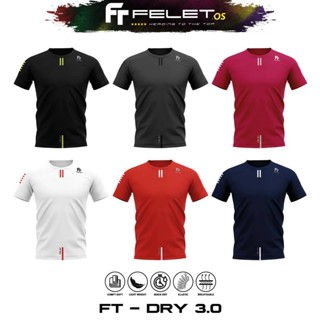 เสื้อกีฬาแบดมินตัน คอกลม Felet Dry Fit 3.0