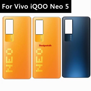 Bestth--neo5 ฝาครอบแบตเตอรี่ แบบกระจก ลายโลโก้ พร้อมสติกเกอร์ แบบเปลี่ยน สําหรับ Vivo iQOO Neo 5