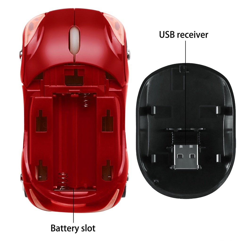 ferrari-เมาส์เกมมิ่งไร้สาย-รูปรถยนต์-2-4ghz-แบตเตอรี่-1600-dpi