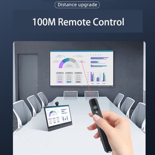 ตัวควบคุมเลเซอร์ไร้สาย 2.4GHz PPT สีแดง รองรับ Windows System Linux Android Excel PPT Word แบบชาร์จไฟได้
