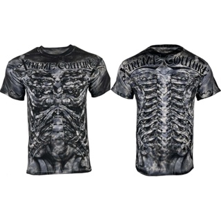 เสื้อยืด พิมพ์ลาย Xtreme Couture By Affliction สีเทา สําหรับผู้ชาย