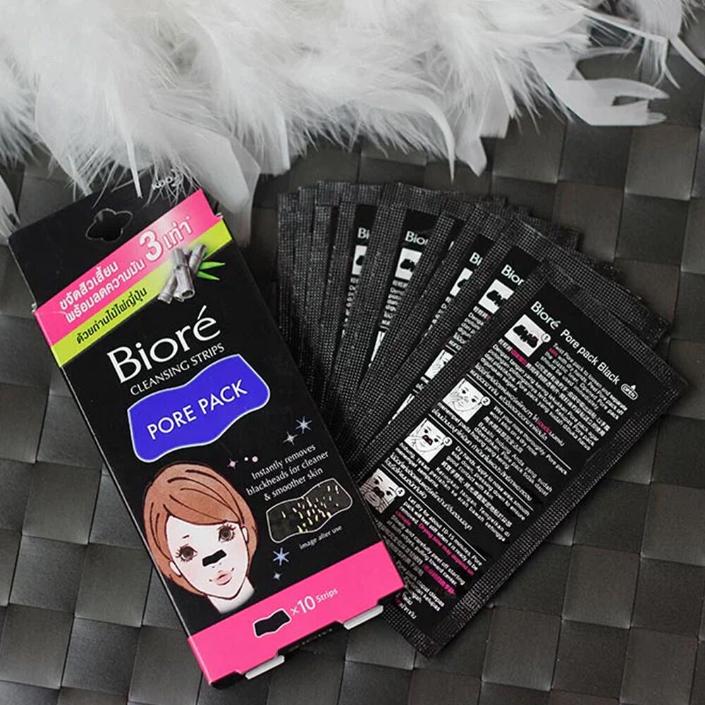 Biore Pore Pack บิโอเร แผ่นขจัดสิวเสี้ยน 10pcs (Black/T-Zone) | Shopee ...