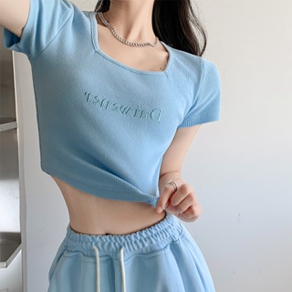 Alice  เสื้อยืดผู้หญิง สะดวกสบาย และทันสมัย  Unique คุณภาพสูง Chic Korean Style A99J3A0 36Z230909