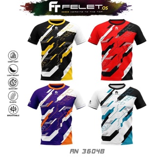 Felet RN-3604 เสื้อยืดแขนสั้น ผ้าไมโครไฟเบอร์ 100% สําหรับเล่นแบดมินตัน Sukan Baju Sukan