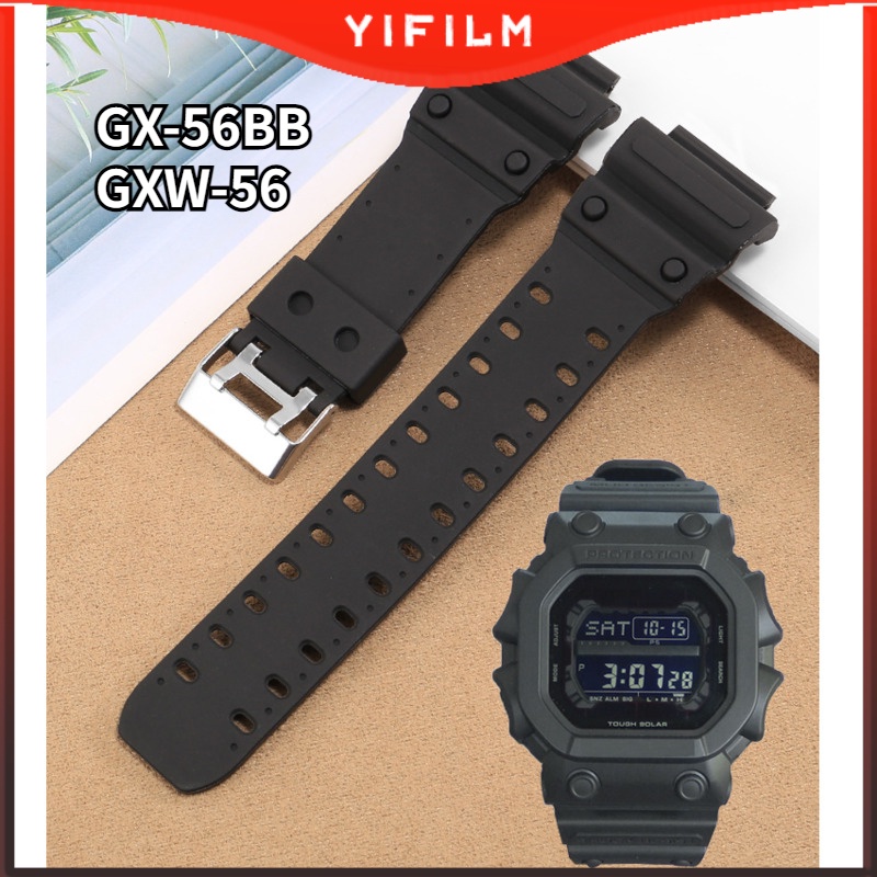 yifilm-สายนาฬิกาข้อมือซิลิโคน-ระบายอากาศ-แบบเปลี่ยน-สําหรับ-casio-g-shock-gx-56bb-gxw-56-gx56bb-gxw56