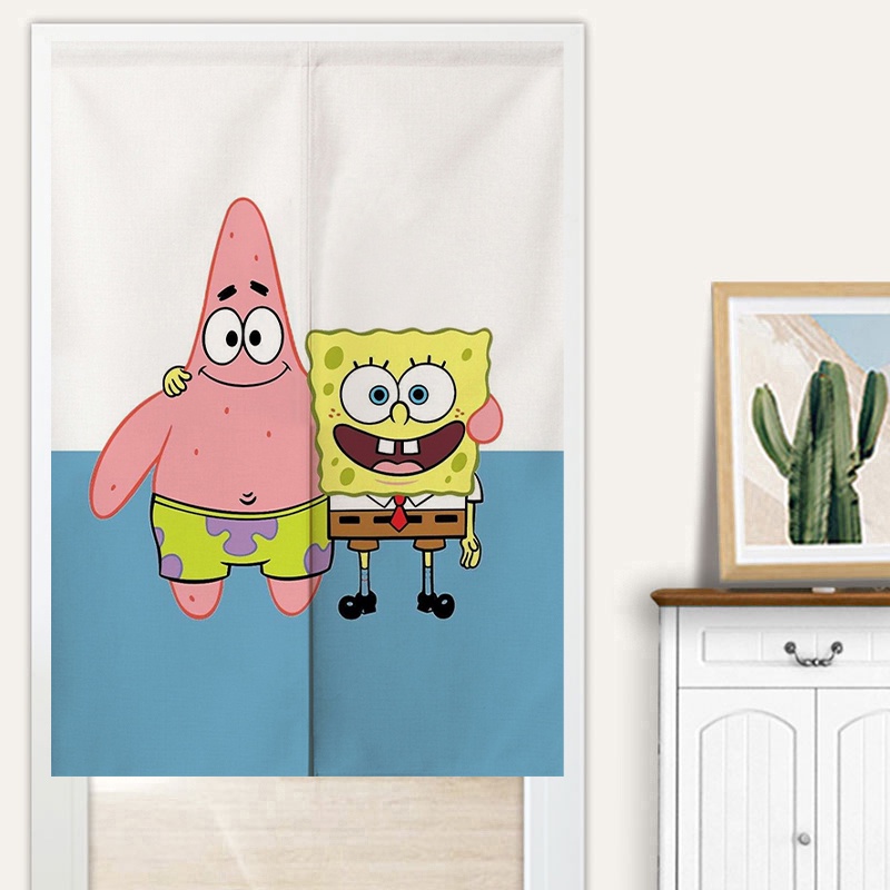 ผ้าม่านกั้นห้องสุขา-ลายการ์ตูน-spongebob-squarepants-patrick-star-สําหรับเด็ก