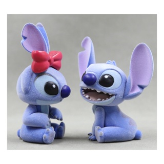 ตุ๊กตาฟิกเกอร์ Stitch Single Flocking ขนาดเล็ก เหมาะกับของขวัญ สําหรับตกแต่งภูมิทัศน์