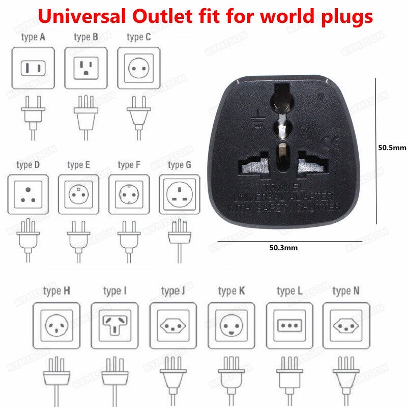 Universal AU US EU to UK Plug 2 in 1 International Travel Power Charger