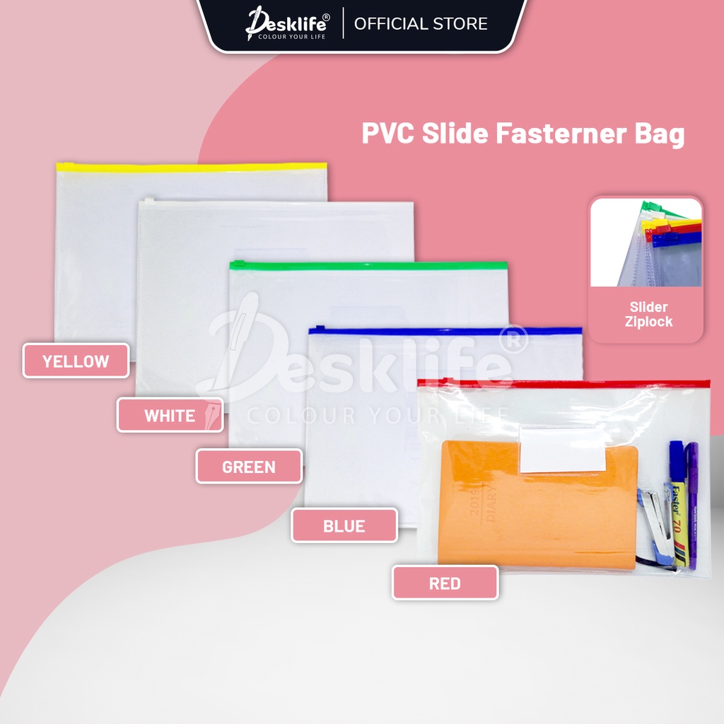 Desklife PVC A4 Zip Fastener Bag กระเป๋าเอกสาร - (PCS) ที่เก็บเอกสาร ...