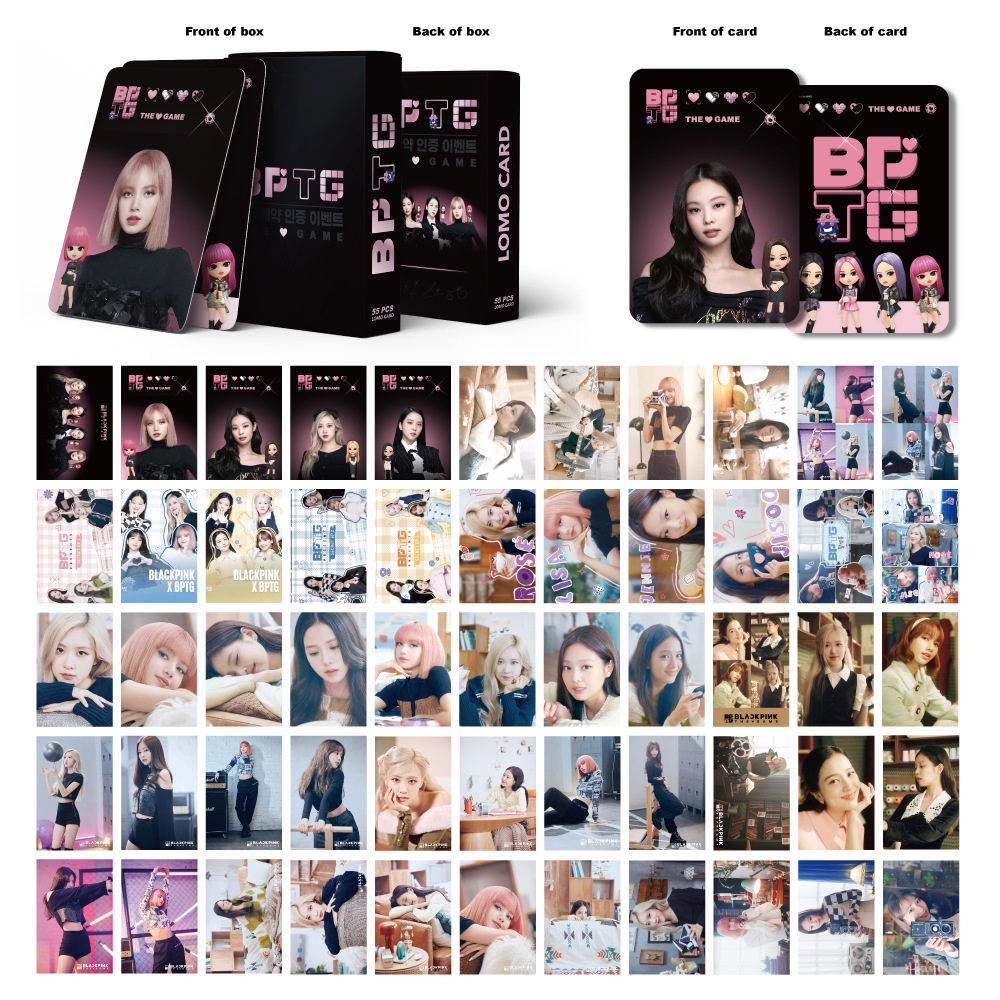 chenfumeng-ชุดการ์ดโลโม่-โปสเตอร์-blackpink-bptg-the-game-55-ชิ้น