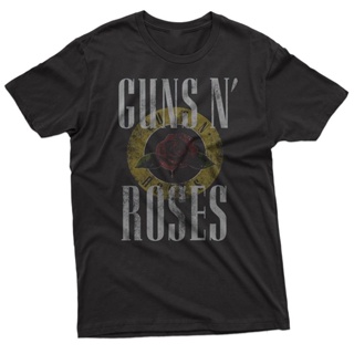 เสื้อยืด พิมพ์ลายโลโก้ Guns N Roses วงร็อคโลหะ คุณภาพสูง สไตล์วินเทจ