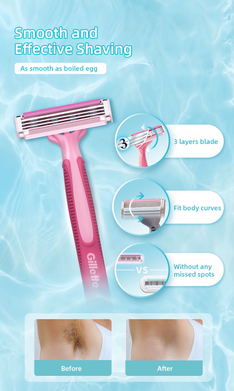 Gillette Venus Simply 3 Basic Razor ใบมีด 3 ชั้นแบบใช้แล้วทิ้ง 4 ชิ้น ...