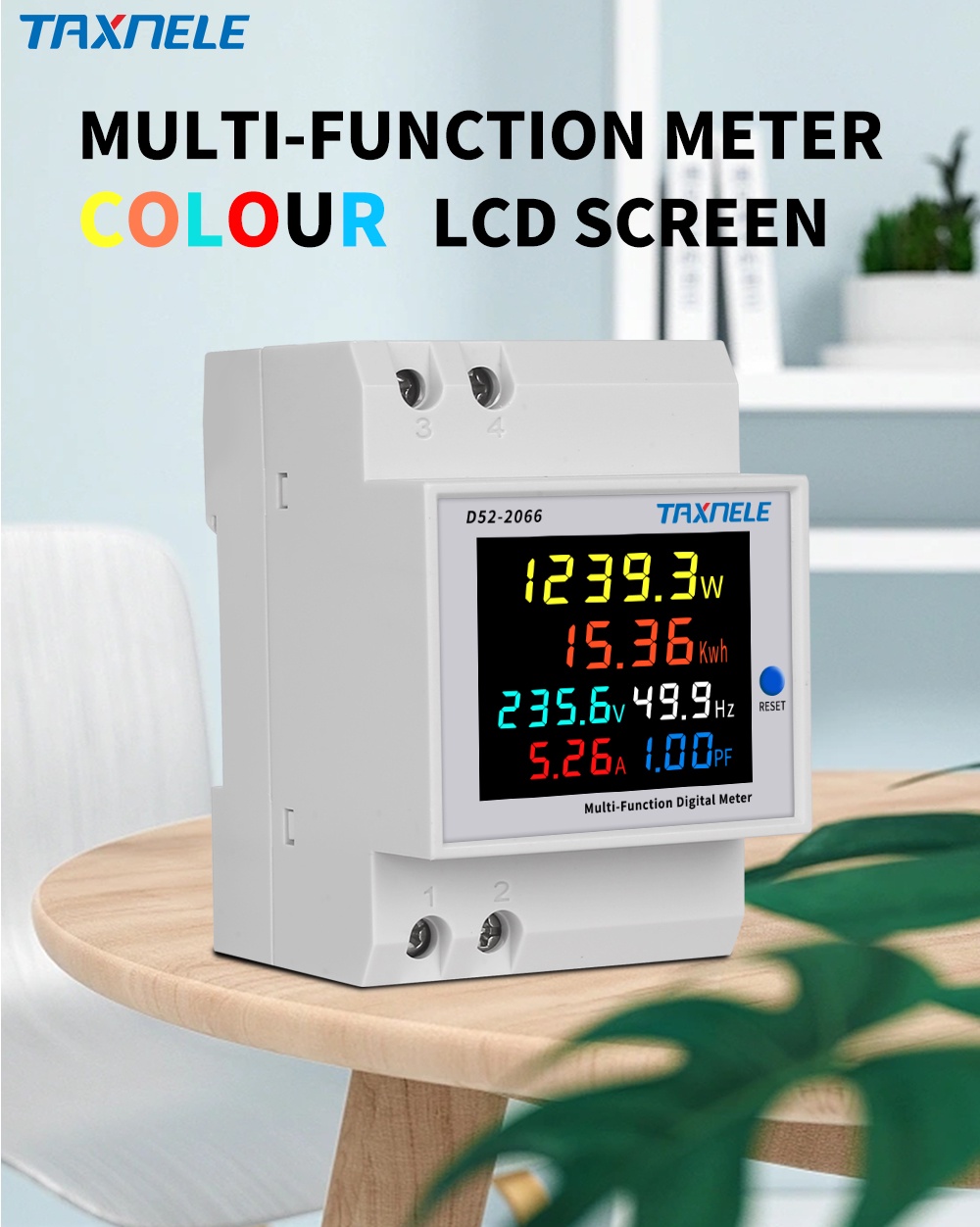 D52-2066 6IN1 AC monitor 110V 220V 100A แรงดันไฟฟ้า Power Factor KWH ...