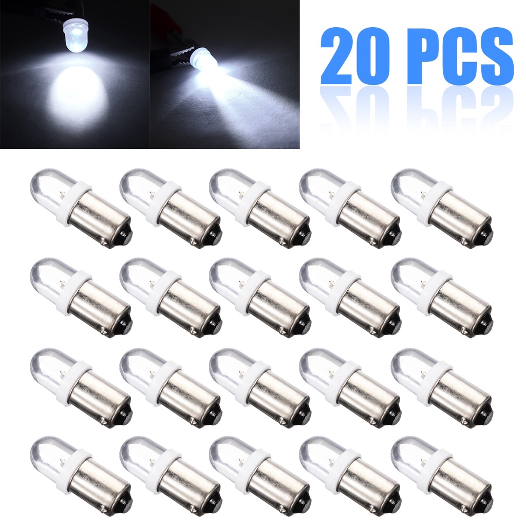 หลอดไฟเลี้ยว LED 12V T11 T4W BA9S H6W 1895 1SMD สีขาว สําหรับรถยนต์ 20 ...