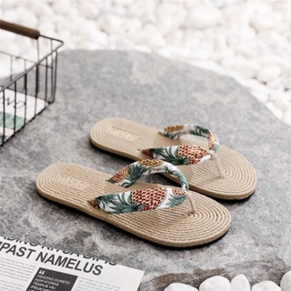 ผู้หญิง Flip Flop 2021 ฤดูร้อนใหม่เกาหลีแบนร้อยรองเท้าแตะกันลื่นผู้ห