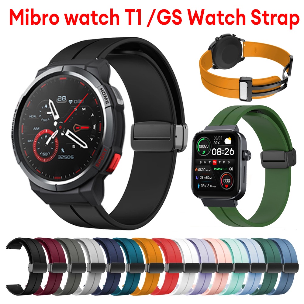mibro-watch-gs-สายนาฬิกาข้อมือซิลิโคน-แม่เหล็ก-พับได้-สําหรับ-mibro-watch-t1