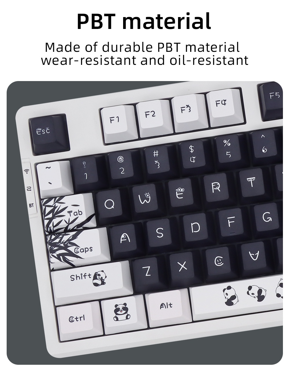 Panda Keycaps Black and White Cherry Profile ปุ่มกดคีย์บอร์ด ลายแพนด้า ...