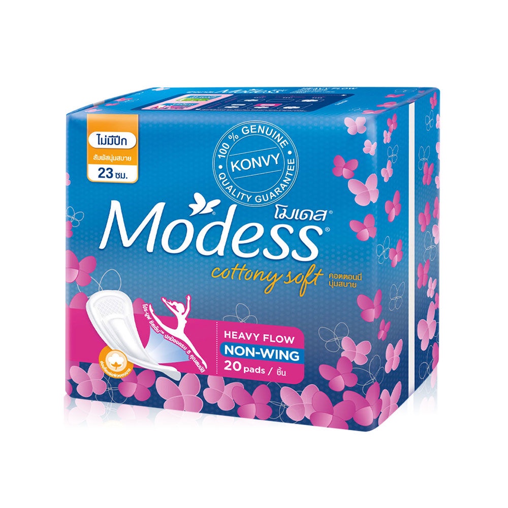 Modess ผ้าอนามัย Sanitary Pads Non-Wings Cottony Soft Heavy Flow [20pcs ...