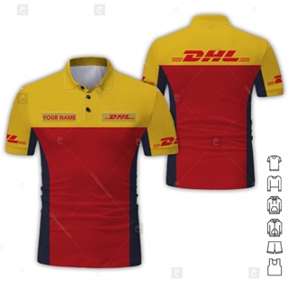 เสื้อโปโล พิมพ์ลาย Dhl 3 มิติ Cm 502 3 มิติ สําหรับผู้ชาย