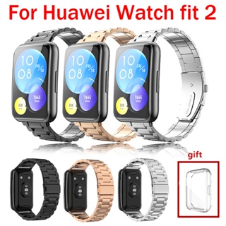 สายนาฬิกาข้อมือสเตนเลส โลหะ แบบเปลี่ยน สําหรับ Huawei Watch Fit 2 Huawei Watch Fit 2