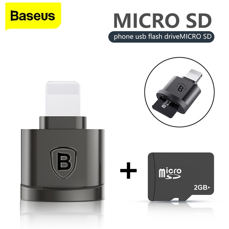 baseus-mini-micro-sd-tf-card-reader-8-pin-otg-เครื่องอ่านการ์ดหน่วยความจํา-สําหรับอะแดปเตอร์โทรศัพท์