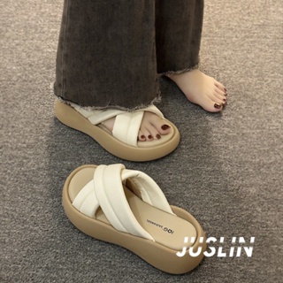 JUSLIN  รองเท้าแตะ รองเท้าแตะผู้หญิง ส้นแบน ใส่สบาย สไตล์เกาหลี รองเท้าแฟชั่น 2023 ใหม่ 072124 Beautiful พิเศษ Unique รุ่นใหม่ B28G14P 37Z230910