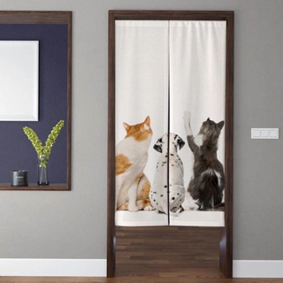 ผ้าม่านประตู ลายลูกแมวน่ารัก สไตล์ญี่ปุ่น สําหรับตกแต่งห้องครัว ห้องนอน