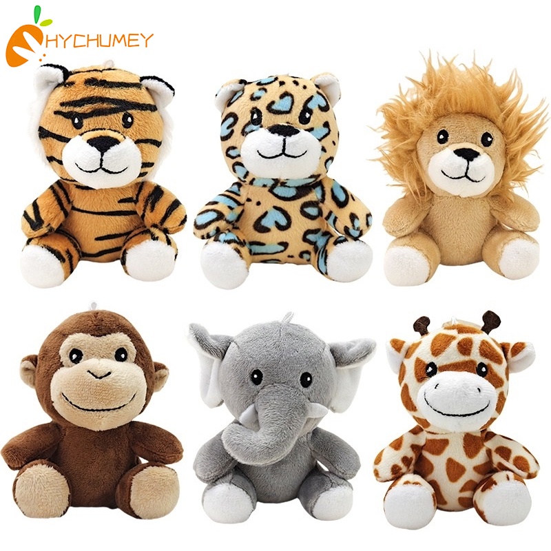 hyc-humey-ตุ๊กตาเสือดาว-สิงโต-ยีราฟ-ลิง-ช้าง-ขนาด-10-ซม-ของเล่นสําหรับเด็ก