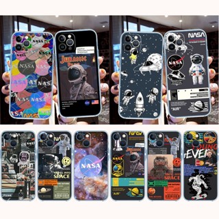 เคสใส ลายนักบินอวกาศ NASA MOON สําหรับ iPhone 7 8 Plus 11 Pro Max MJ35