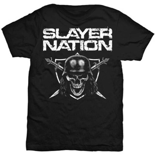 เสื้อยืด พิมพ์ลาย Slayer Nation Reign in Blood Show No Mercy Rock สําหรับผู้ชาย และผู้หญิง
