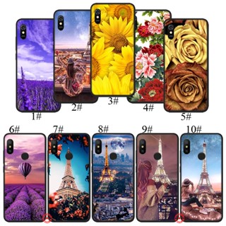 Bo51 เคสโทรศัพท์มือถือ ซิลิโคนนุ่ม ลายหอไอเฟล ปารีส ดอกไม้ สําหรับ Redmi 7 7A 8 8A S2