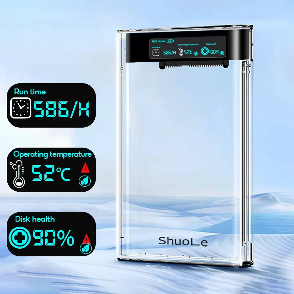 Usb ภายนอก HDD Case 5Gbps 2.5 นิ้วโปร่งใส Hard Disk Case Hard Drive Enclosure SATA HDD SSD Storage Case สําหรับแล็ปท็อป PC