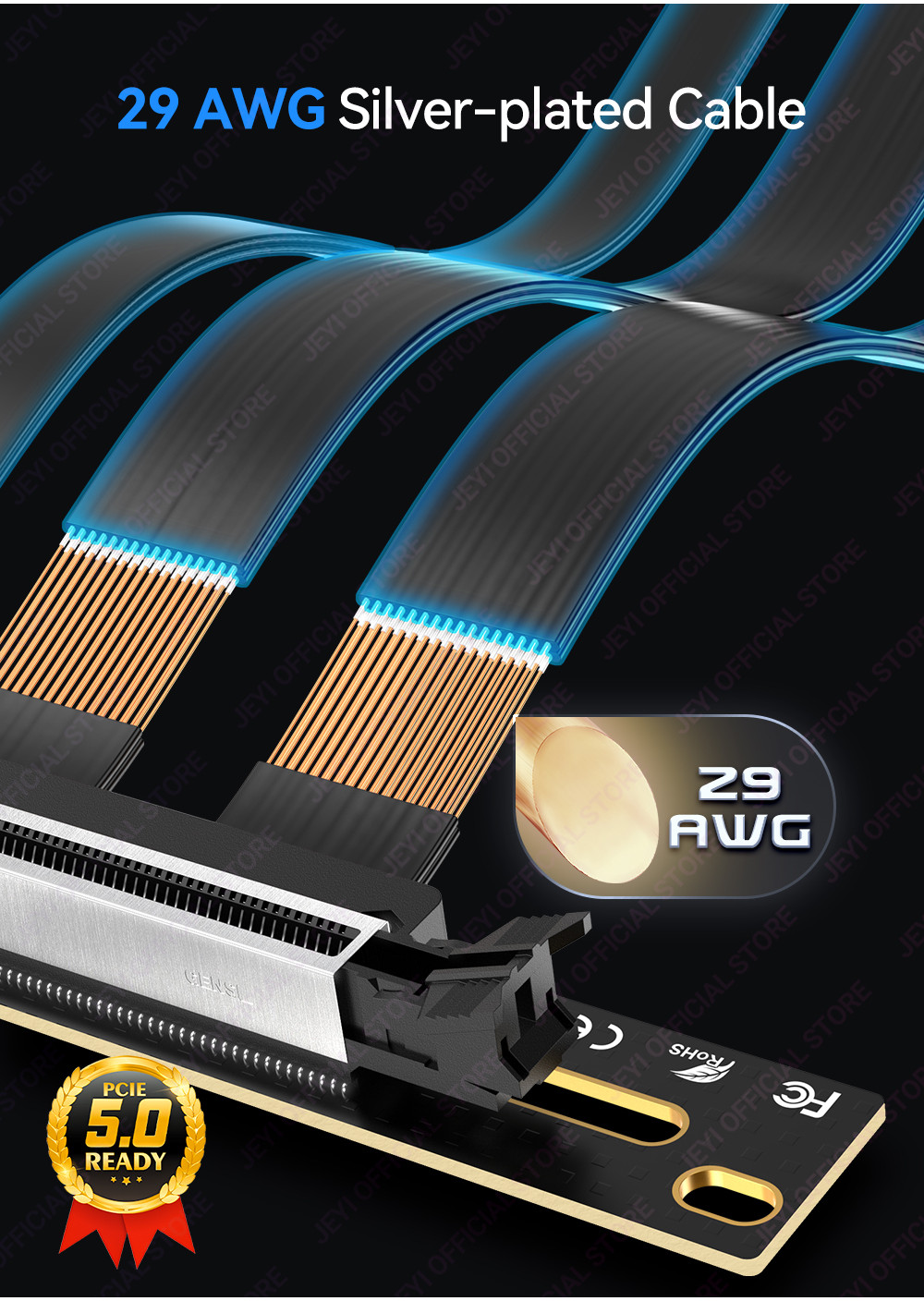 Extensor PCIE 4,0 X16, ángulo recto, 128Gbps, Cable de extensión GPU