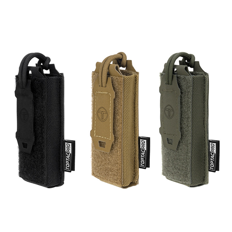 Pochette Tactique TOPTACPRO Pour Chargeur Simple - Support 9mm Avec Colle PVC - TP8536