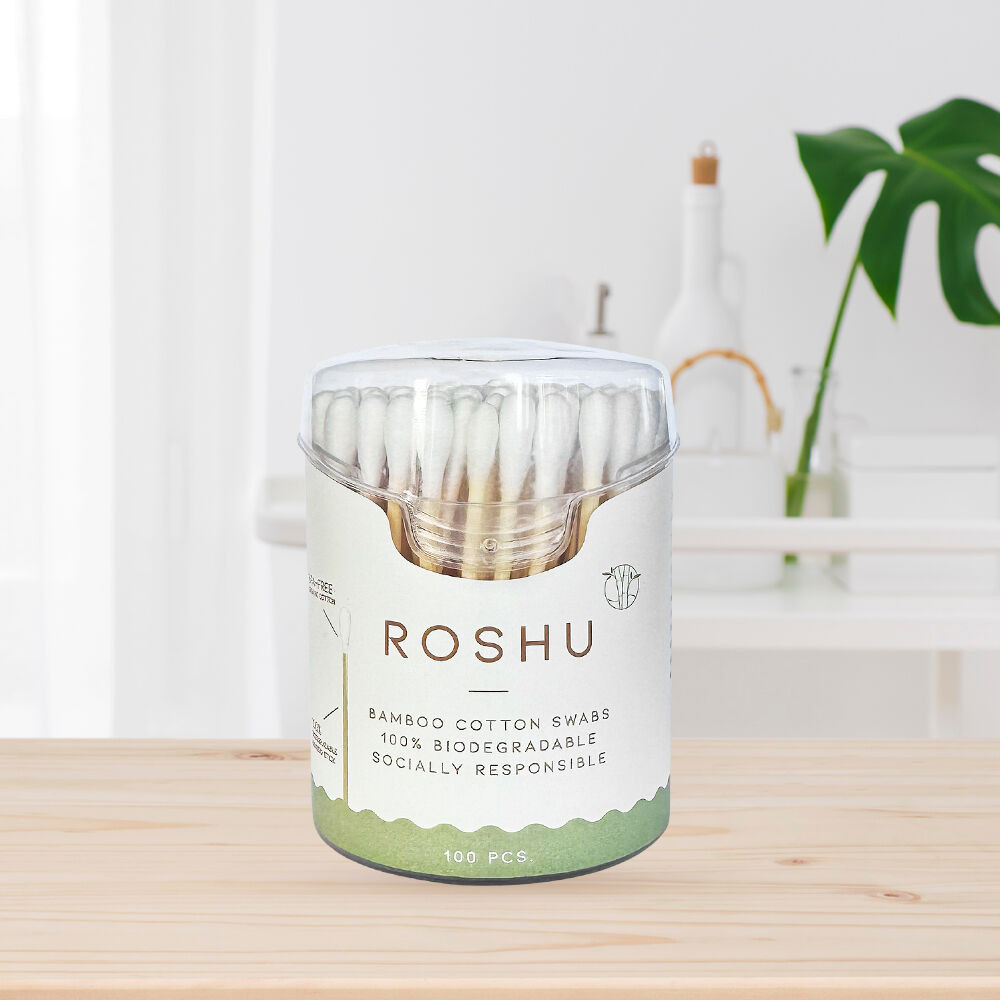 Roshu Cotton Bud [100pcs] สำลีก้านไม้ไผ่ โรชู ผลิตจากเยื่อไม้ไผ่คุณภาพ ...