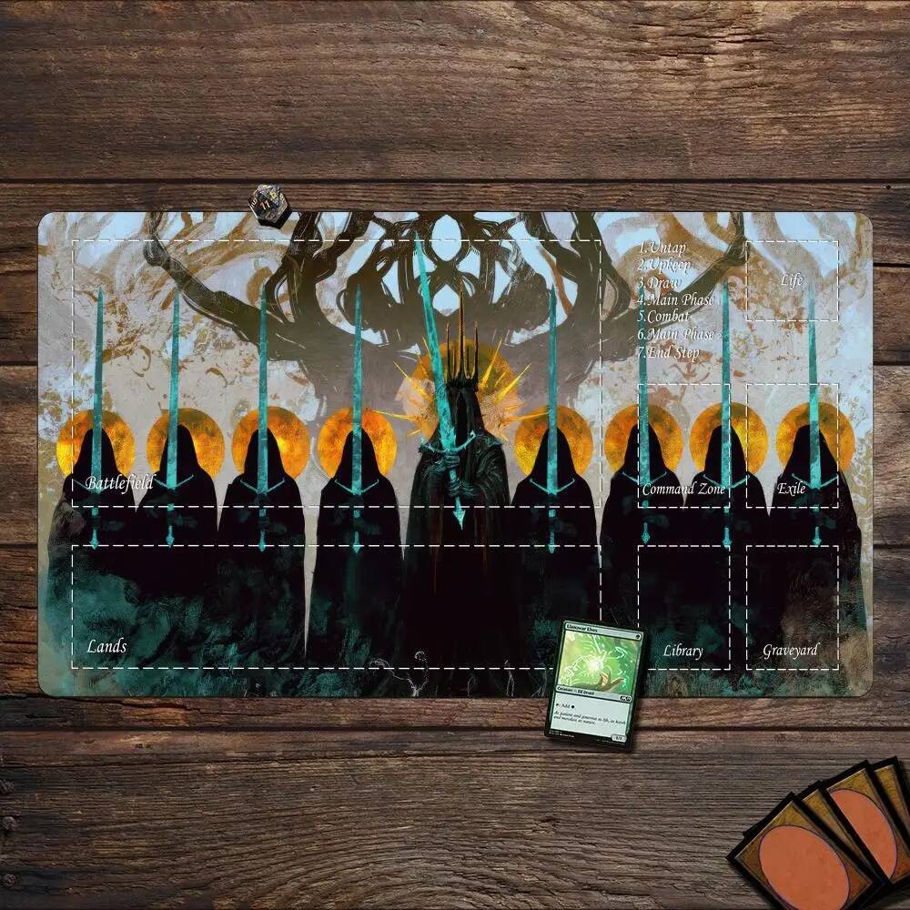Magic Playmat การ์ดเสื่อเล่นเกมพร้อมโซน mtg playmat Shadow Knight Desk ...