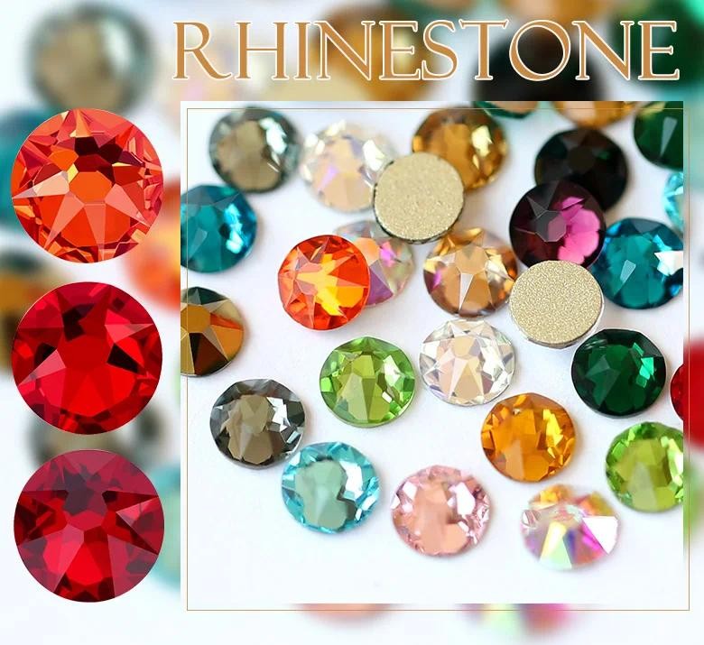 QIAO 2088 Non Hotfix Rhinestone 8 ใหญ่ 8 ขนาดเล็ก DIY Strass คริสตัลติด ...