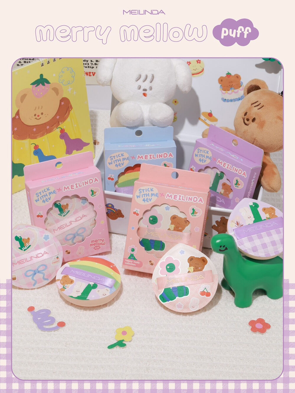 Mei Linda Merry Mellow Puff 1pc เมลินดา พัฟมาร์ชแมลโลว์เนียนนุ่ม ...