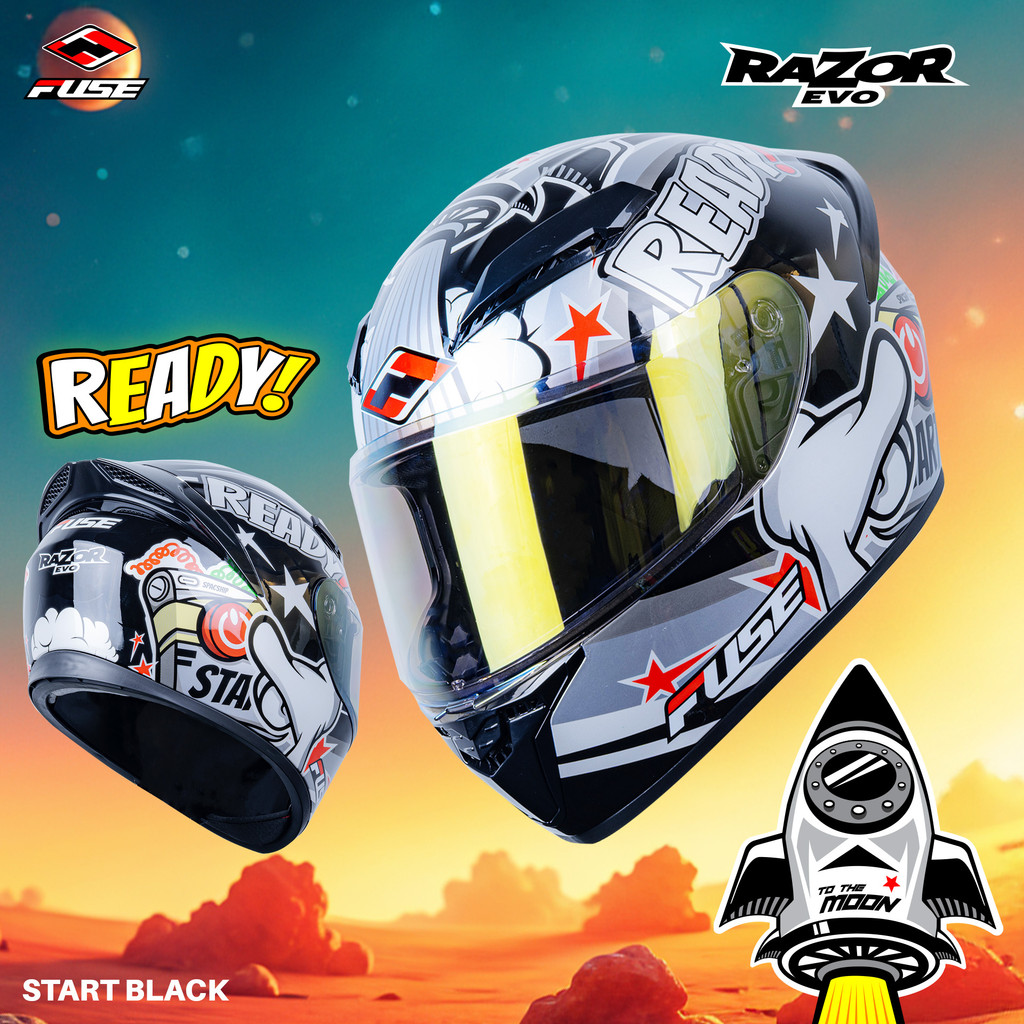 ใหม่ล่าสุด2025 หมวกกันน็อค FUSE RAZOR EVO หมวกเต็มใบ FULLFACE ไซส์ S-L ...