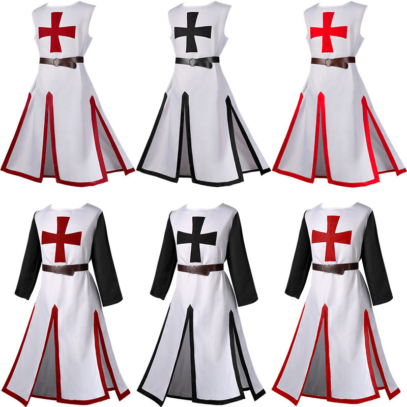 ใหม่อัศวินฮาโลวีน Templar ยุคกลาง Robe เครื่องแต่งกาย Plus ขนาด Prom ...