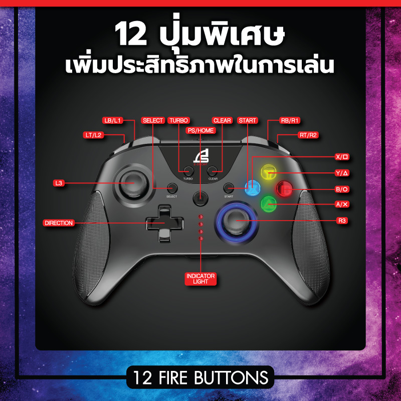 SIGNO GP-660 EXCELER GAMING CONTROLLER จอยเกม จอยคอนโทรลเลอร์ | Shopee ...