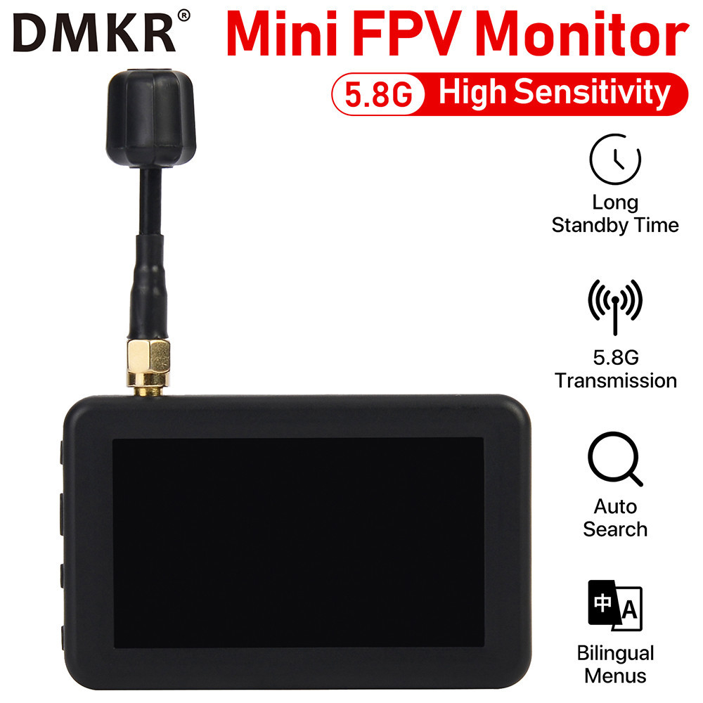 Dmkr FPV จอ 2.4G 5.8G 40CH จอแสดงผล Mini FPV 3 นิ้ว Build-in แบตเตอรี่ ...