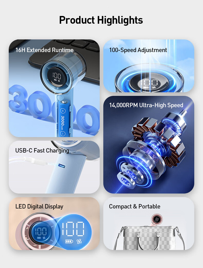 Philips Mini Fan พัดลมความเร็วสูงแบบชาร์จมือถือได้ | Shopee Thailand