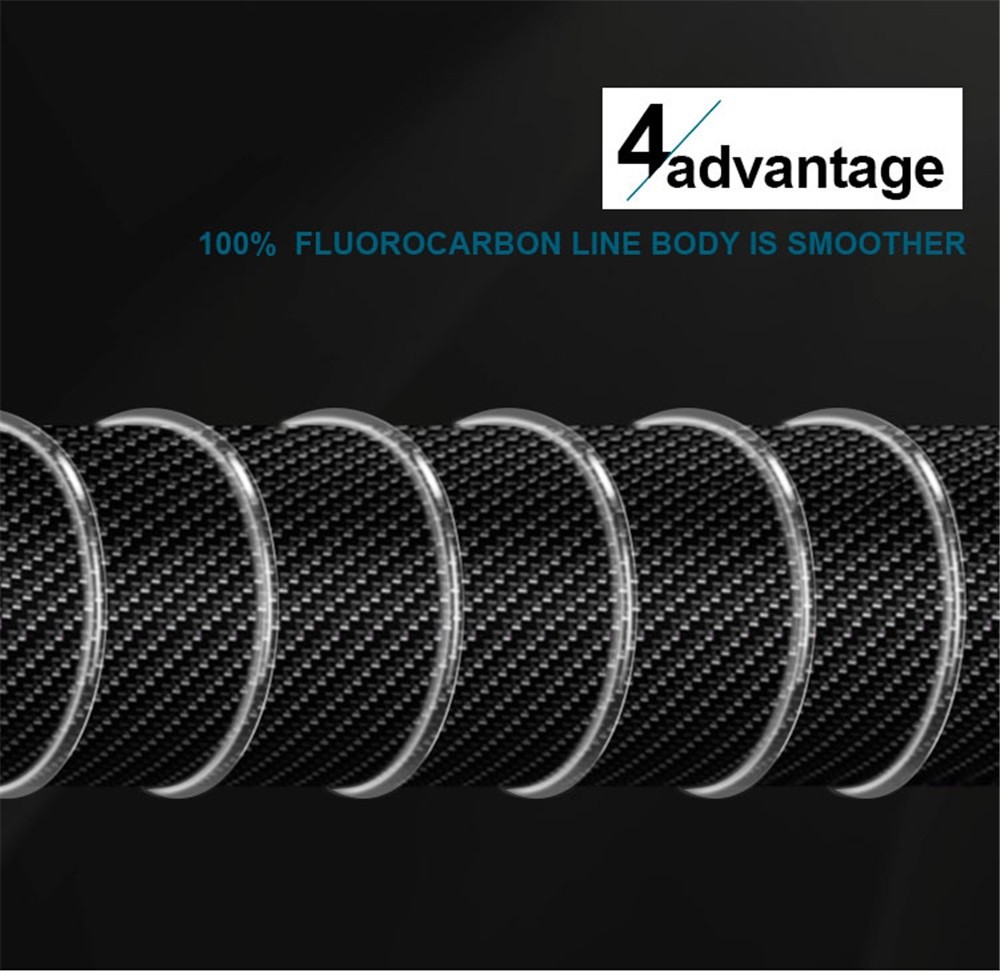 FTK 100M Fluorocarbon Coating 4.136LB-34.32LB Carbon Fiber Monofilament ...
