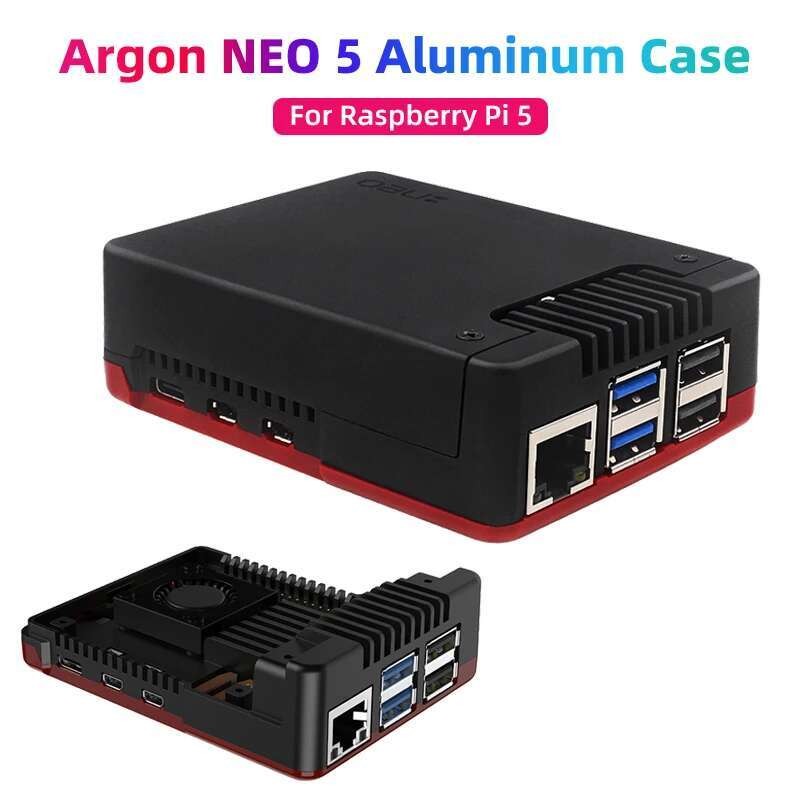 VN Raspberry Pi 5 อาร์กอน NEO 5 อลูมิเนียมในตัว 30 มม.PWN พัดลม Passive ...