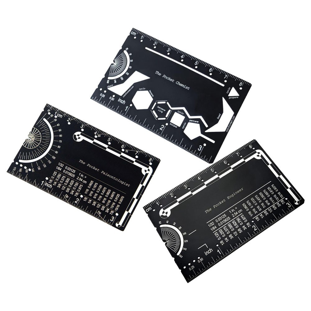 Pocket Small Metal Science Ruler Scale Multitool Metric Imperial Tool ...