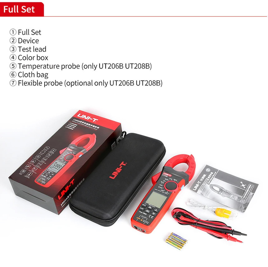 UNI-T UT208B True RMS Digital clamp Meter AC DC Current 1000A 1000V คีม ...