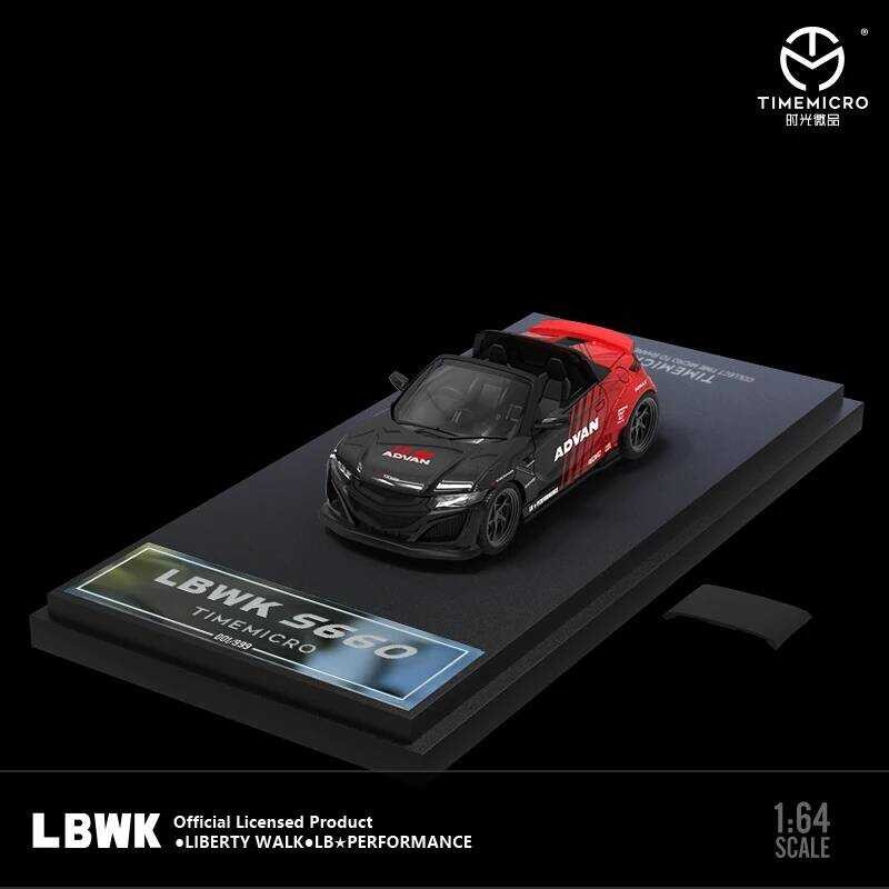 โมเดลรถจำลองโลหะผสม ☢ Honda S660 Spoon ทาสี Timemicro1:64 LBW